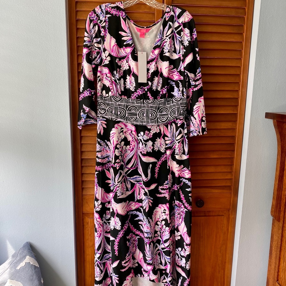 Lilly Pulitzer Fleuris Midi Dress NWT size L